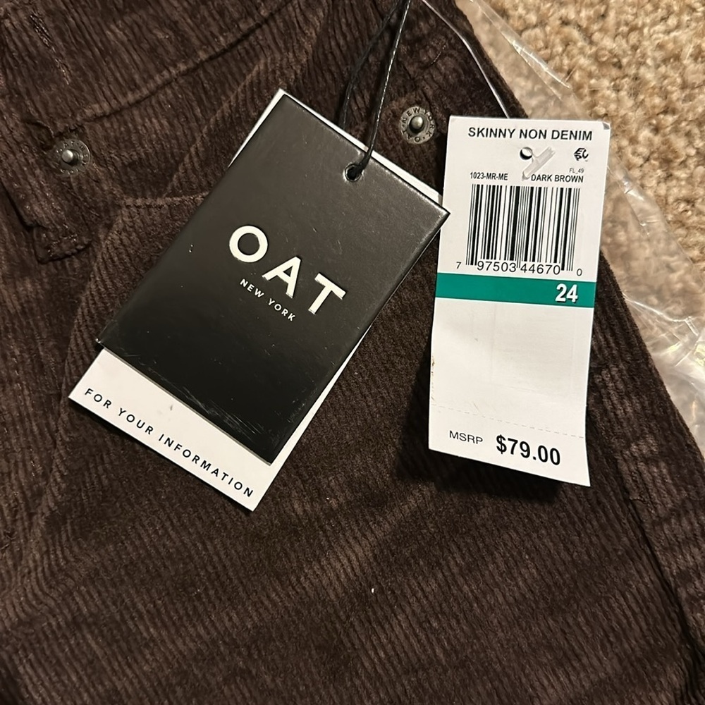 Oat New York Hi-Rise skinny Corduroy pants 24 - Picture 2 of 6